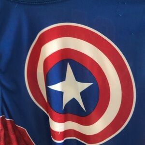 Marvel Captain America Kids Blue and Red Costume Top
